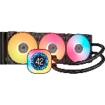 Система жидкостного охлаждения Corsair iCUE LINK TITAN 360 RX LCD (360мм, черный, RGb/ Fans: 3x120мм, 73.5CFM, 36dBA, 2100RPM/ S: 1851, 1700, AM5, AM4), фото 1