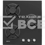 Газовая варочная панель Simfer H45N30B416, 3 конфорки, закаленное стекло, черный, фото 1