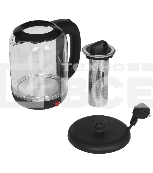 Чайник электрический BQ KT1701G черный, 2200 Вт, 1.7 л