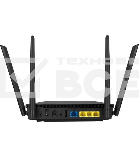 Роутер ASUS RT-AX53U 802.11b/g/n/ac/ax, до 574 + 1201 Mbps, 2,4 + 5 гГц, 4 антенны, USB