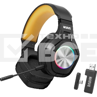 Гарнитура MARVO HG9084W Pulz 80W чёрный, беспроводная + проводная, радиоканал, до 50 ч, подсветка, совместимость с PS5, Xbox