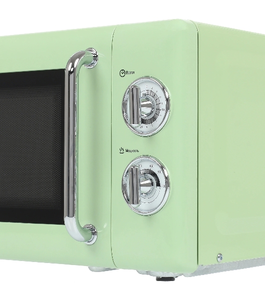 Микроволновая печь Tesler MM-2045 зеленый, 20 л, 700 Вт, переключатели - поворотный механизм