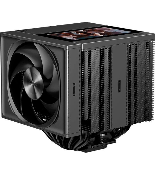 Кулер для процессора PCCooler RZ820 Display BK (290W, 4-pin PWM, LED, 169mm, Al/Cu, 8x6mm, 1x140mm + 1x150mm, 71.9/78.7CFM, 27.1/35.8dBA, 1500/2500RPM, S: 1851/1700/1200/115X/20XX, AM5/AM4, black)