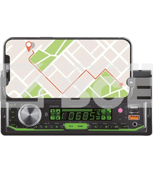 Автомагнитола Digma MCP-414 1DIN 4x45Вт v5.0 USB 2.0 AUX 4 ПДУ