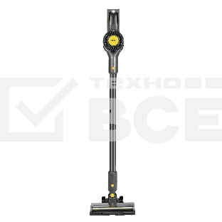Пылесос вертикальный Centek CT-2573 черный/желтый, питание от аккумулятора, 215 Вт, уборка сухая, пылесборник 0.8 л, работа от АКБ max 45 мин