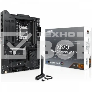Материнская плата ASUS X870 MAX GAMING WIFI7, AM5, AMD X870, 4xDDR5, 4xSATA, 3xM.2, 1xPCIe 5.0 x16, 2xPCIe 4.0 x16, 1xPCIe x1, 1xHDMI, 2xUSB-C 40Gbps (USB4), 1xUSB-A 10Gbps, 3xUSB-A 5Gbps, 4xUSB-A 2.0, 1x2.5Gb LAN, Wi-Fi 7, Bluetooth 5.4, 3x3.5 мм, 7.1, A