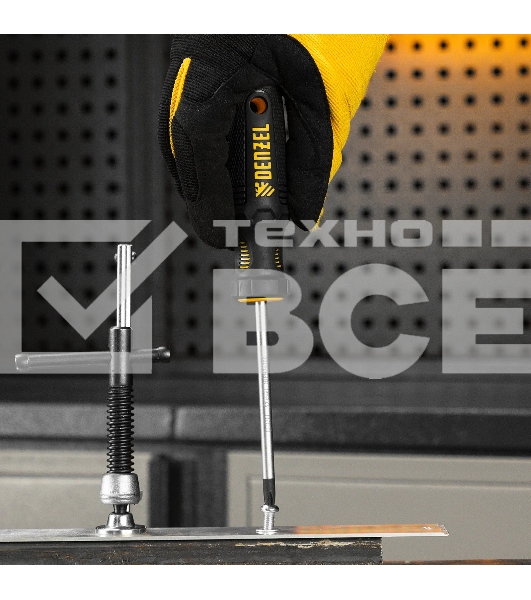 Отвертка Denzel PH2х100 мм, S2, 3к рукоятка