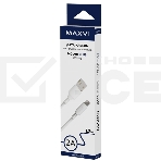 Кабель Maxvi MC-A01 plus white USB-A - microUSB, 2A ток макс. нагрузки 2А, макс. напряжение 5V; стандарт USB 2.0; длина 1.2м, материал PVC, белый, фото2