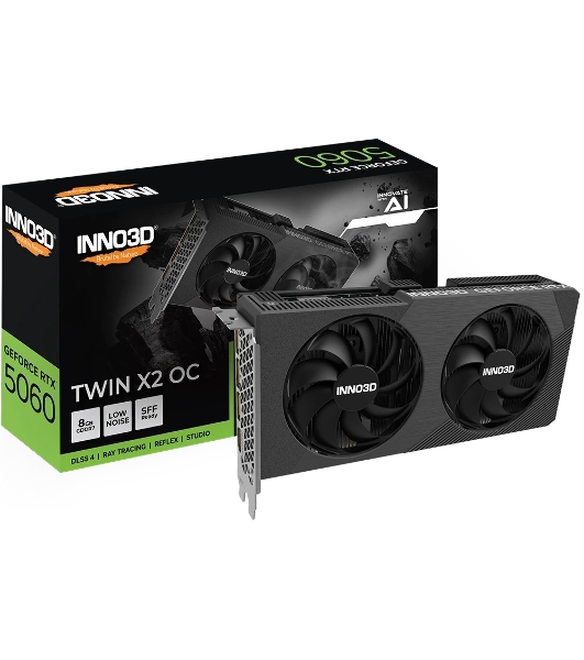 Видеокарта INNO3D RTX 5060 Twin X2 OC RTX5060, HDMI, DP*3, 8G,D7