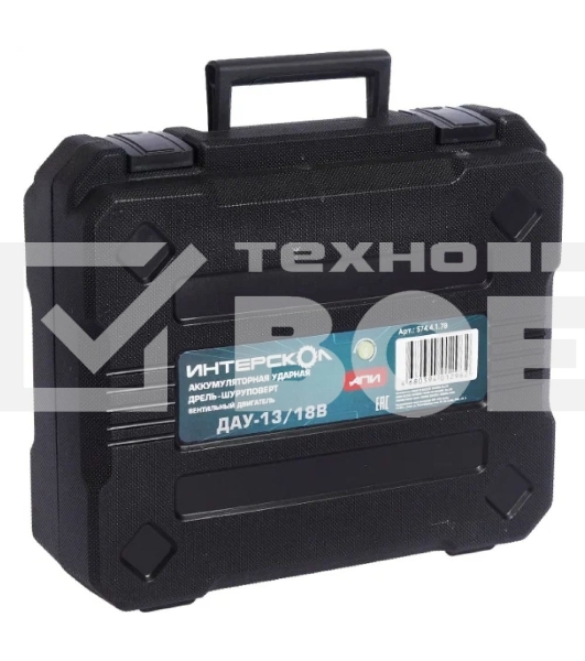 Дрель-шуруповерт аккумуляторная ИНТЕРСКОЛ ДА-13/18ВК, 18 В, 2 А·ч, аккумуляторная