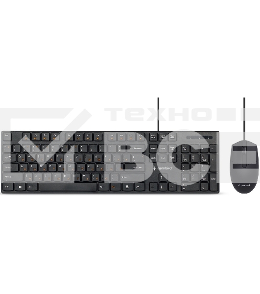 Комплект клавиатура+мышь Gembird KBS-9050L проводной, USB, 1000 DPI, чёрный