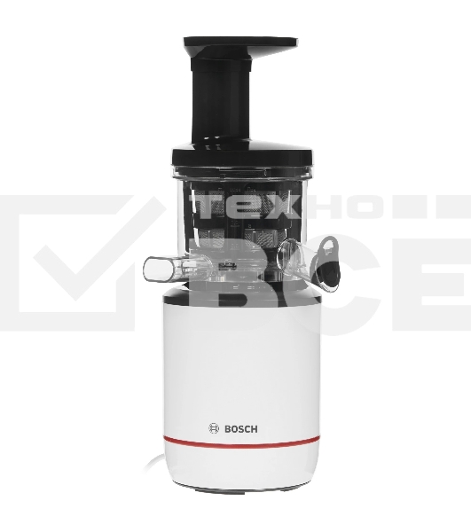 Соковыжималка Bosch MESM500W черный, шнековая вертикальная, 150 Вт, 1000 мл, электронное, реверс