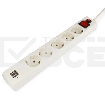 Сетевой фильтр Гарнизон 5р, 10А, 2xUSB, 1.8м, ур.защиты 4, белый, пакет, фото9