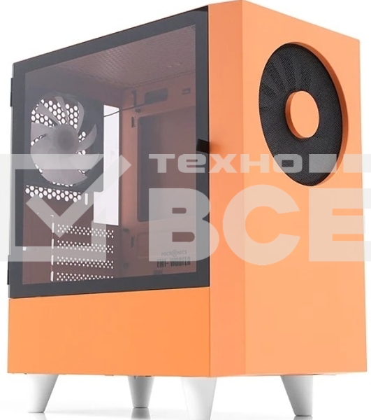 Корпус WIZMAX EM1 Woofer, mATX, mITX оранжевый, Mini-Tower, без БП, TG, 1x160mm + 1x120mm LED, 1xUSB-A 3.0 + 2xUSB-A 2.0