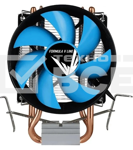 Кулер Aerocool Formula Verkho 2 серебристый/синий 90мм алюминий+медь 2000rpm 25db 4-pin 110W 142мм