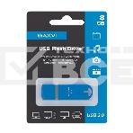Флеш диск Maxvi P3 8GB USB 2.0 sky blue, монолит с колпачком, ABS пластик, фото3