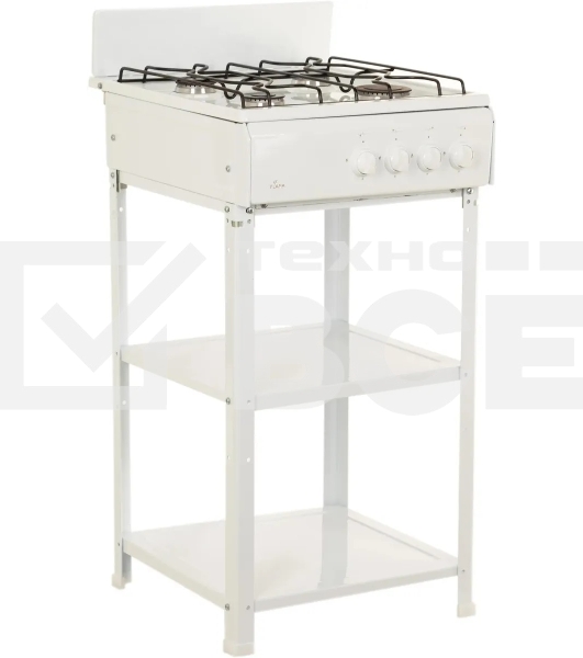 Плита газовая Flama AVG 1407 W белый, конфорок 4 газовых, духовка отсутствует, 50 см x 85 см x 57 см