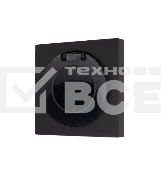 Розетка 1-м СП OSEN с заземл. с крышкой ПБТ механизм черный бархат LEZARD 743-4288-123B