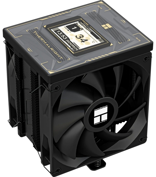 Устройство охлаждения(кулер) Thermalright Burst Assassin Vision 120 Soc-AM5/AM4/1200/1700/1851 черный 4-pin 25.6dB Al+Cu LCD Ret (BA120-VISION-BL)