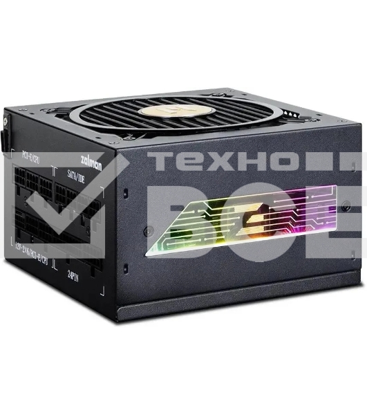Блок питания Zalman ZM1000-TMX2 VIEW, 1000W, ATX12V v3.0, APFC, 12cm Fan, 80 PLUS Gold Gen5, Full Modular, side ARGb lights, Retail