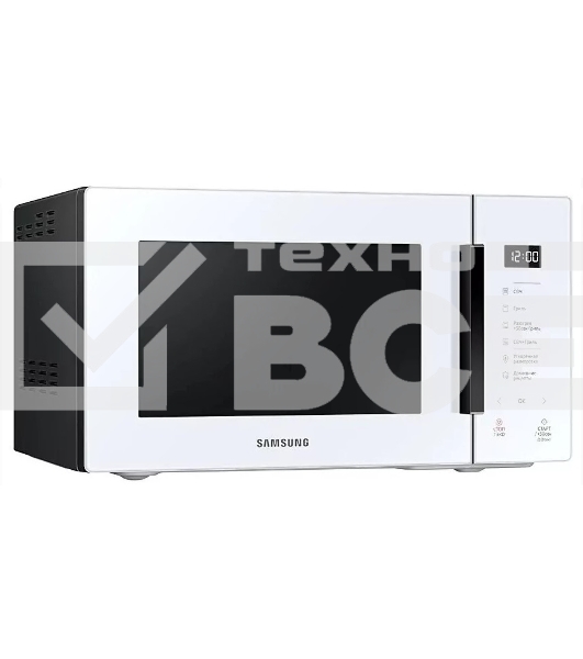 Микроволновая печь Samsung MG23T5018AW/BW белый, 23 л, 800 Вт, переключатели - сенсор