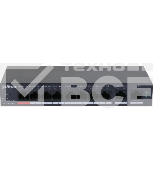 Коммутатор Dahua DH-CS4010-8ET-110 (L2) 8x100Мбит/с 2x1Гбит/с 8PoE 110W управляемый