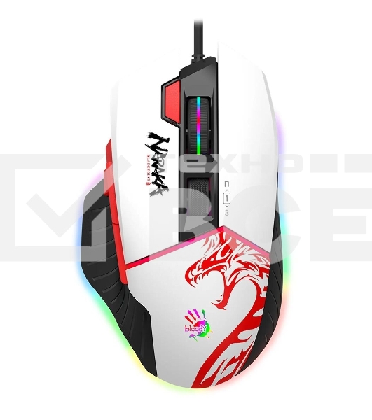 Мышь проводная A4Tech Bloody W95 Max Naraka белый/рисунок, оптическая, 12000 dpi, USB, кнопки - 6