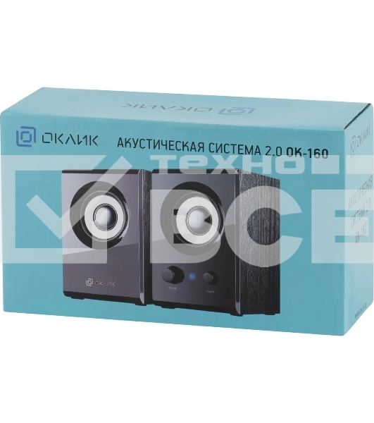 Колонки Oklick OK-160 2.0 черный 6Вт