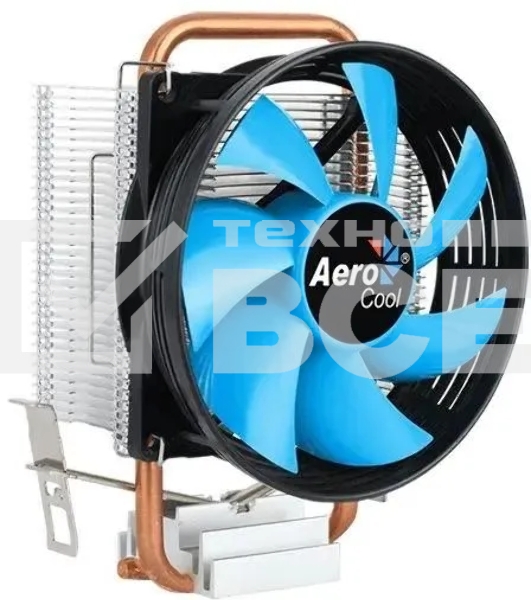 Кулер для процессора Aerocool / Formula Verkho 1-3P черный/синий, 90 мм, алюминий/медь, 2300 об/мин, 27.6 дБ, 3 pin, 100 Вт, 125 мм