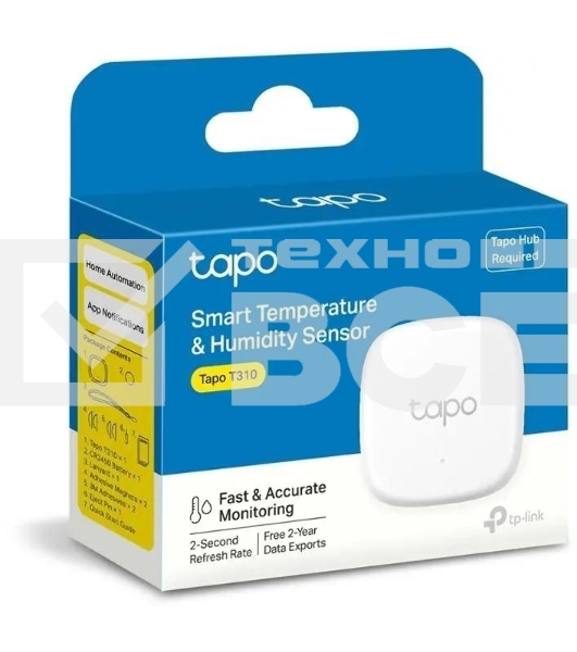 Умный датчик температуры и влажности TP-Link Tapo T310, 868 МГц, питание от батарейки CR2450