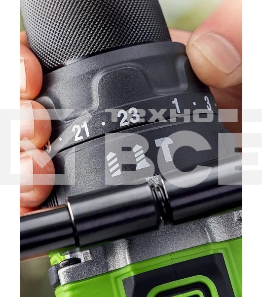 Дрель-шуруповерт аккумуляторная Greenworks GD24DD140 24V, 70/140Нм,Anti-kickback,2х4Ач,ЗУ,кор 3707607CUD