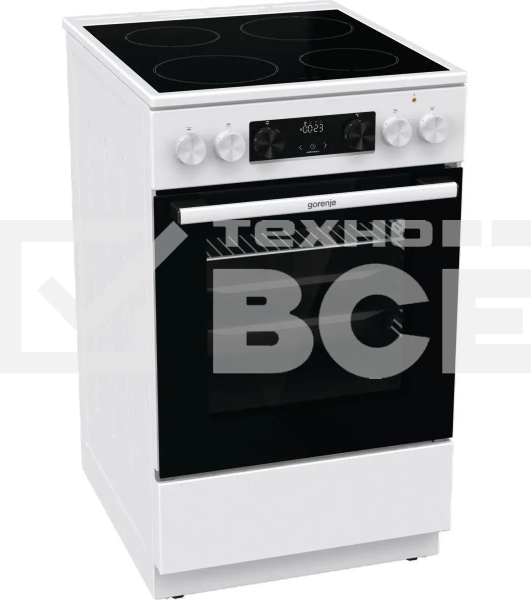 Плита электрическая Gorenje GEC5C42WG белый, конфорок 4 электрических, духовка 70 л, 50 см x 85 см x 59.4 см (без крышки)