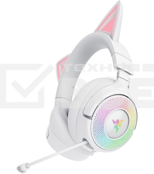 Гарнитура Razer Kraken Kitty V3 Pro белый, беспроводная, bluetooth, до 70 ч, подсветка