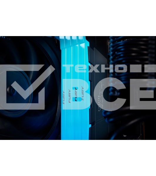 Оперативная память Kingston Fury Renegade, DDR4, 16GB (1x16GB), 3200MHz, CL16, с радиатором, RGB, серебристый/черный