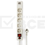 Сетевой фильтр Гарнизон 5р, 10А, 2xUSB, 1.8м, ур.защиты 4, белый, пакет, фото 1