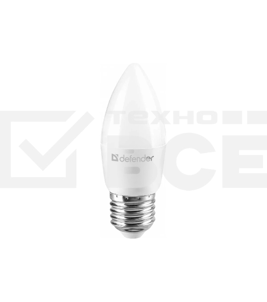 Лампочка светодиодная Defender C37-10W-840-E27 свеча, 4000 К, нейтральный белый, 1 шт