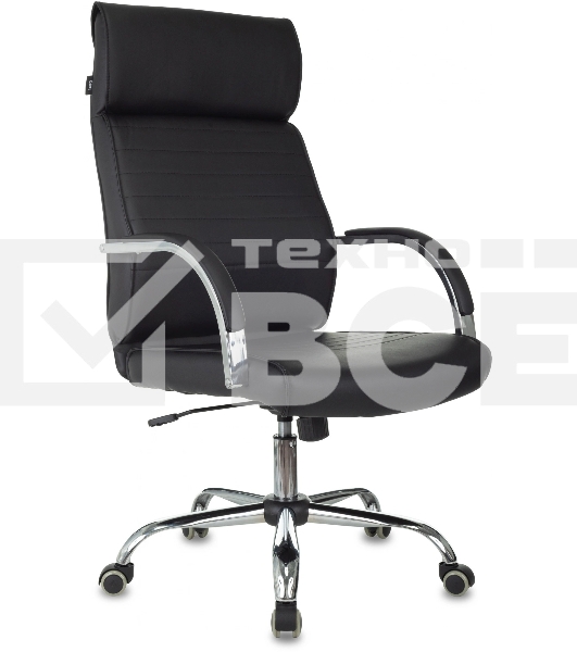 Кресло руководителя Бюрократ T-8010SL/BLACK черный, искусственная кожа, крестовина хром
