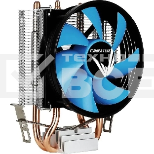 Кулер Aerocool Formula Verkho 2 серебристый/синий 90мм алюминий+медь 2000rpm 25db 4-pin 110W 142мм
