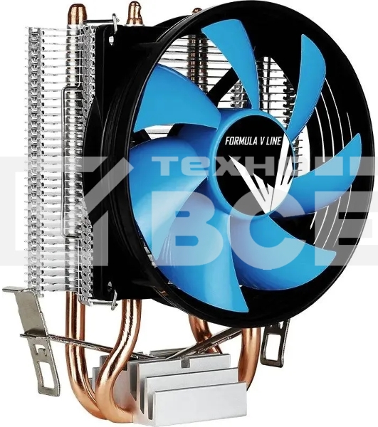 Кулер Aerocool Formula Verkho 2 серебристый/синий 90мм алюминий+медь 2000rpm 25db 4-pin 110W 142мм