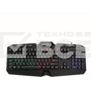 Клавиатура проводная PERFEO (PF_B3410) VISION Multimedia, GAME DESIGN, подсв. 3 цвет USB, черн