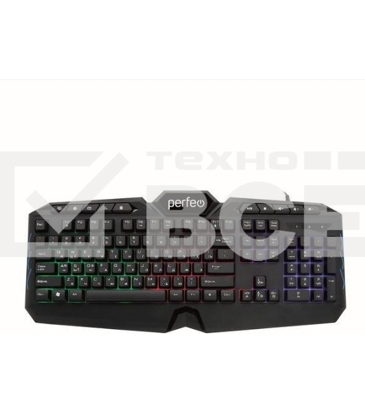 Клавиатура проводная PERFEO (PF_B3410) VISION Multimedia, GAME DESIGN, подсв. 3 цвет USB, черн