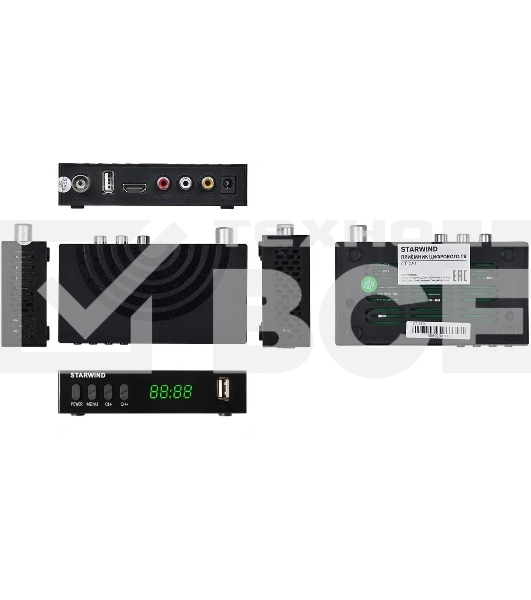 Ресивер DVB-T2 Starwind CT-220 черный