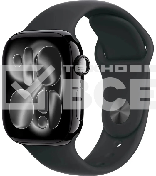 Умные часы Apple Watch Series 11 A3331 42мм OLED корп.черный Sport Band рем.черный разм.брасл.:M/L (MEQU4LW/A)