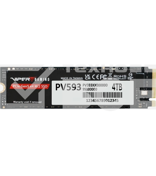 Накопитель SSD M.2 Viper 4.0Tb VP593 Series <PV593P4TbM28H> (PCI-E 5.0 x4, up to 14000/13000MBs, 3D TLC, 3000TbW, DRAM, NVMe 2.0, SM2508)