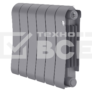 Радиатор биметаллический Royal Thermo Infinity 300 Silver Satin - 6 секц.