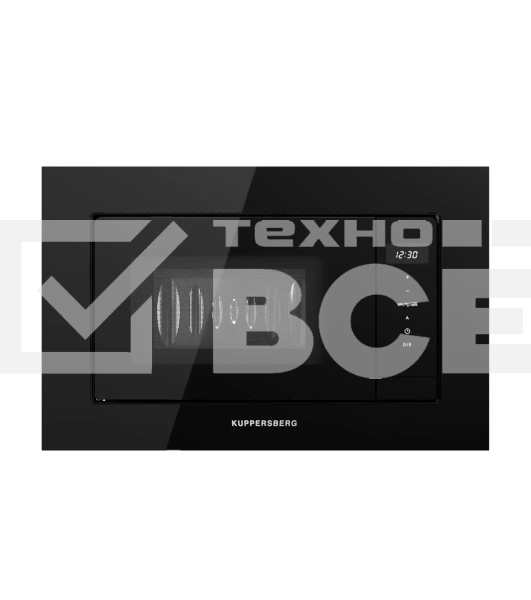 Встраиваемая микроволновая печь Kuppersberg HMW 622 B, ВхШхГ 390х595х315, объем 20 л, мощность 800 Вт, 5 уровней мощности, гриль, 6 автоматических программ, размораживание, сенсорное управление, цвет черный