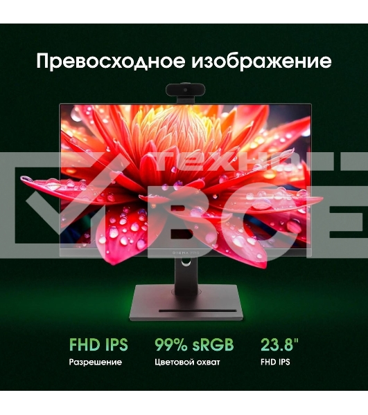 Моноблок Digma Pro Vision 23.8' Full HD Ryzen 5 7535U (2.9) 16Gb SSD 512Gb RGr CR Windows 11 Pro Eth WiFi BT 90W клавиатура мышь Cam черный 1920x1080