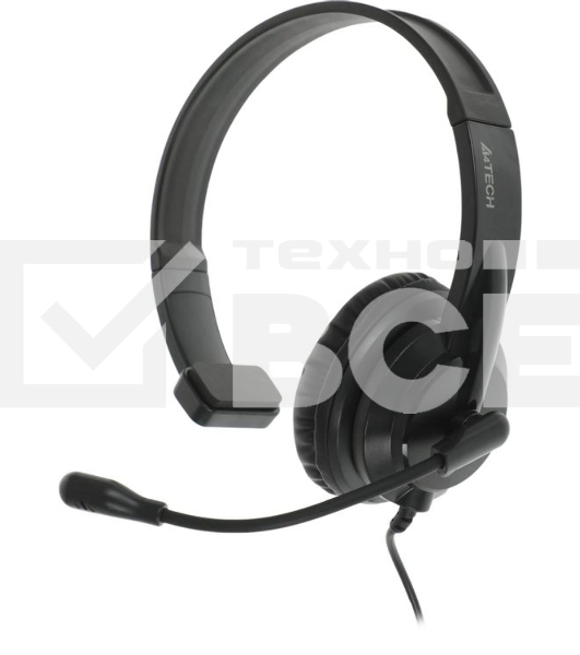 Гарнитура проводная с микрофоном A4Tech HU-11 черный 2м накладные USB оголовье