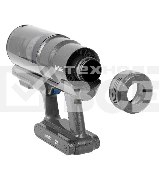 Пылесос вертикальный BBK BV3005 серый/синий, питание от аккумулятора, 160 Вт, уборка сухая, пылесборник 0.6 л