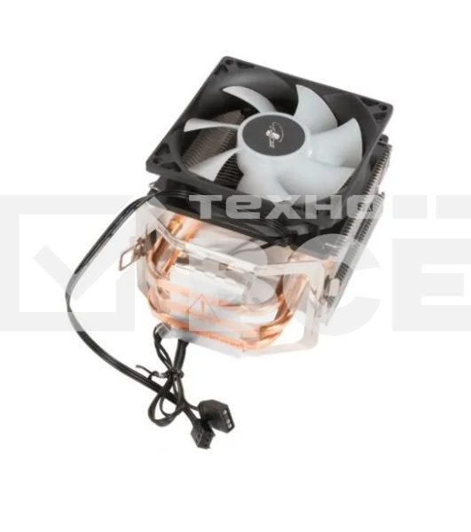 Кулер для процессора Eurocase 3P90 ARGB черный, 92 мм, алюминий/медь, 1800 об/мин, 26.5 дБ, 3 pin, 90 Вт, 135 мм